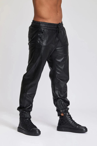 Men black real lambskin - men's,