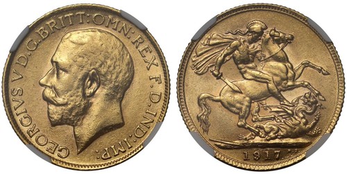George 1917 sovereign - v,
