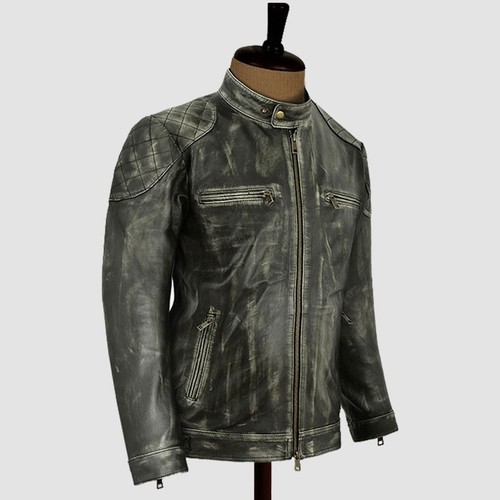 Men genuine leather biker - men's,