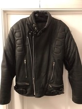 Real Leather Motorcycle Jacket With Padded Elbows And Shoulders Size Small
