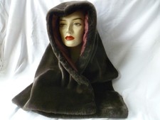 Vintage Dark Brown Faux Fur Evening  Stole / Wrap / Shawl