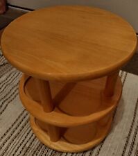 Spice rack carousel, wooden, two tier