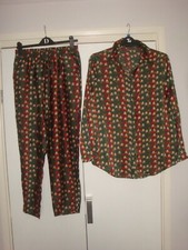 LADIES TEAL/BEIGE RED WIDE LEG