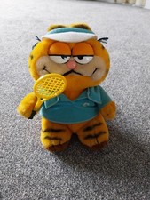 Vintage Garfield Plush 1978 1981 Tennis Garfield Playing Tennis Racket