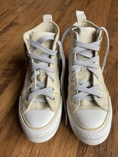 Converse All Star Ladies Platform High Top Trainers Sz 3.5 Ivory
