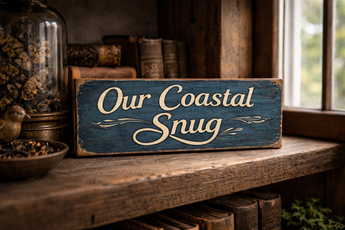 Snug sign seaside cosy - , wooden