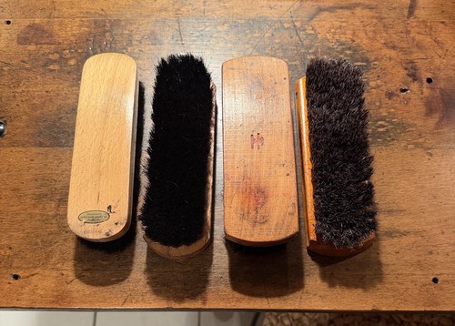 Vintage wooden shoe - brush, set
