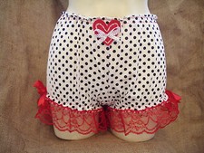 White black polka dot,red lace short bloomers! Pin-up,rockabilly,50's,vintage! 