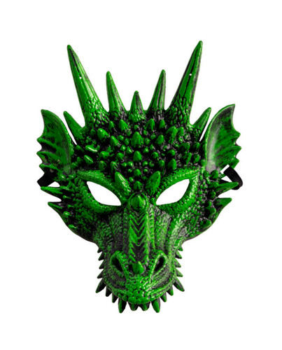 Green dragon mask adult - green,