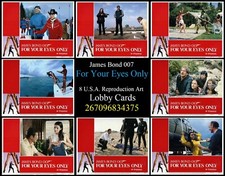 James Bond 007 FOR YOUR EYES ONLY 🎬  Repro U.S.A. LOBBY CARDS 5"x7" Roger Moore