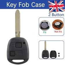 FOR Toyota Rav4 Yaris MR2 Corolla Avensis 2 Button Car Key Fob Case + Rubber Pad