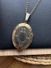 Vintage oval dainty gold tone
