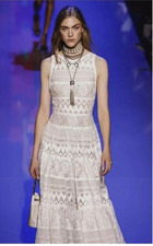 Elie Saab Runway Collection 2016 Ivory Lace Long Dress Size Uk6/8