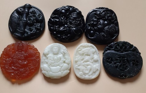 Lot vintage chinese carved - x,