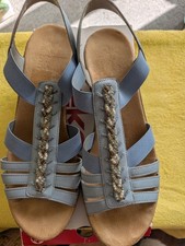 Reiker Blue Wedge Sandals With