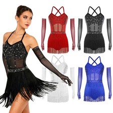Womens Sequin Tassel Latin