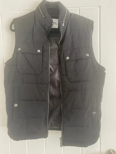 Zara mens black padded gilet - black,