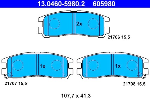 Ate disc brake pad set - pad, for