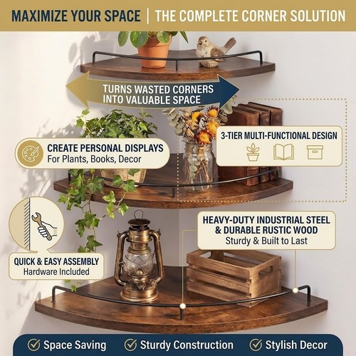 Corner floating shelf set 3 - corner,
