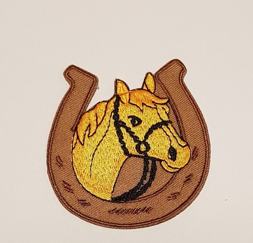 Horseshoe patch iron sew on - horseshoe, /