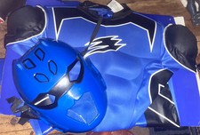 Licenced Kids Jungle Fury Blue Power Rangers Costume Superhero Fancy Dress Large