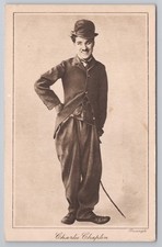Vintage Postcard Charlie Chaplin Reclining Pose The Tramp Triangle Film c.1916