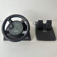 Gamester Dual Force Steering Wheel & Pedals Playstation 1 Racing Car PS1 PS2
