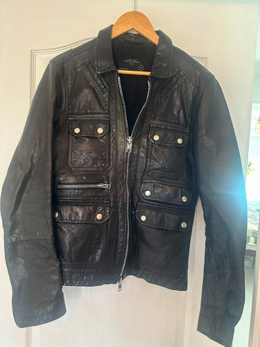 All saints mens leather biker - saints,