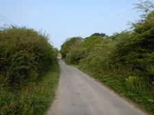 Photo A3 Narrow Rural Road near Higher Kerris Farm Newlyn Unnamed road t c2016