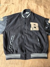 Made Extreme Black Air Bone Detail Varsity Jacket - Black & Cream