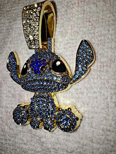Gold plated blue iced out - plated,