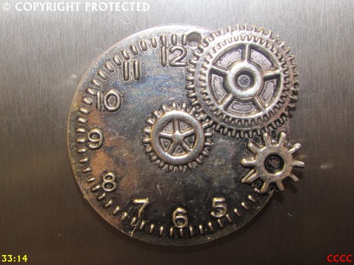 Steampunk silver fridge magnet - silver,