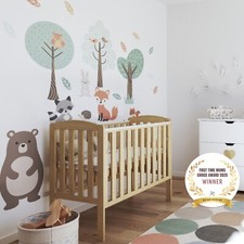 Waffi Mini Baby Natural Cot Space Saver Cot optional fibre mattress 100x50x10cm