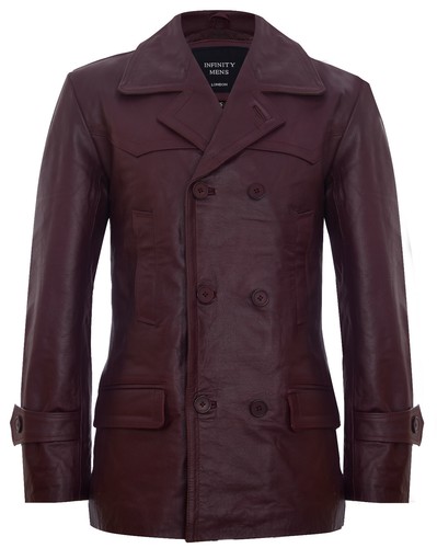 Mens burgundy cow hide leather - hide,