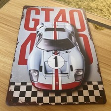 GT 40 Racing Car Design Metal Rectangle Sign 30 X 20cms