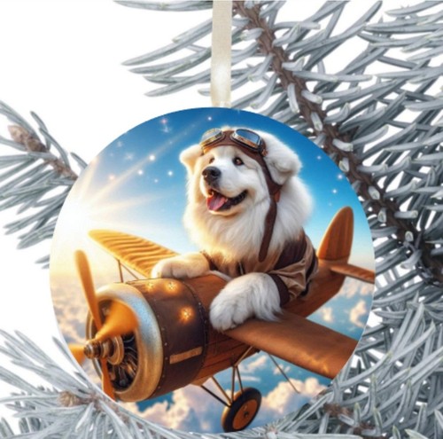 Samoyed dog hanging bauble - dog,