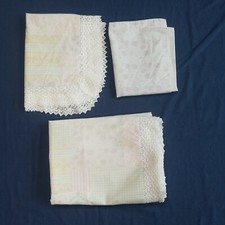 Horrockses Ditsy Duvet Sheet Set Crochet Reversible Patchwork pattern Single 3pc