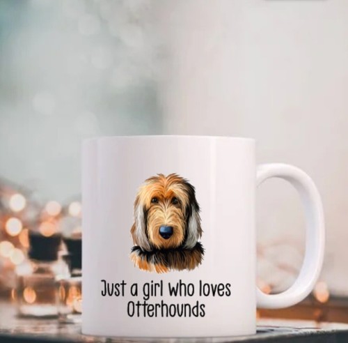 Funny otterhound dog - dog, coffee