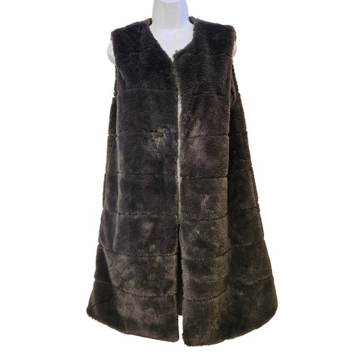 Gray long open front - long, fur
