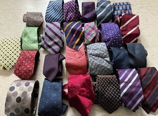 Mens Lot of 25 mens silk ties faults range of brands crafts material upcycle 20