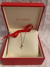 Kit Heath initial T with butterfly girls 925 sterling silver necklace New in box