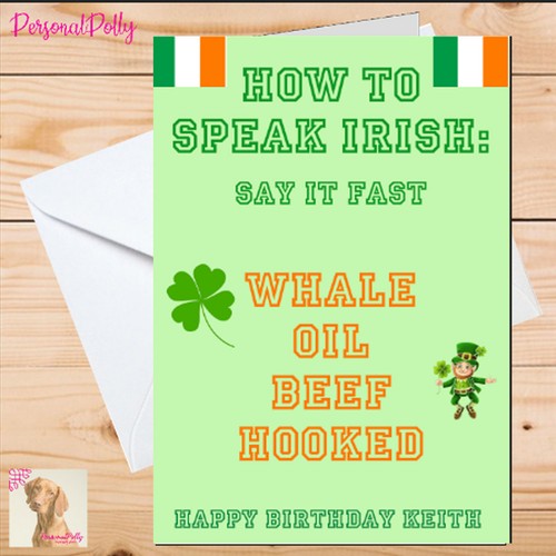 Personalised irish card - personalised,