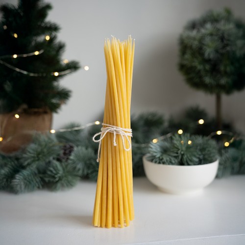 Handmade beeswax taper candles - handmade,