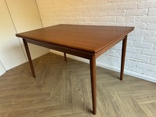 Danish Extending Teak Dining Table By A.M. Møbler Vintage 1960s Mid Century