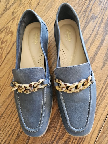 Clarks flat casual shoes navy - clarks,