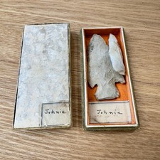 Native American ARTIFACTS ~ 2 Arrowheads ~ Box  Marked JOHNIE