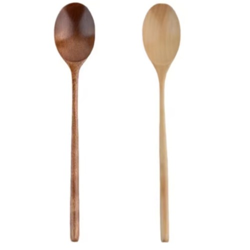 Wooden spoon pair 2pcs - wooden,