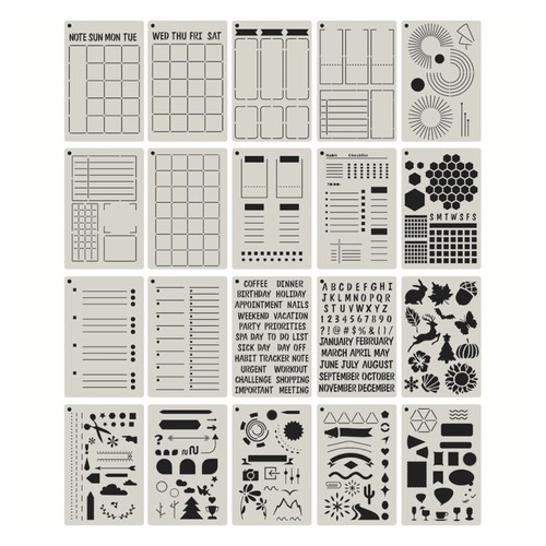 20pcs journal stencils - 20pcs,