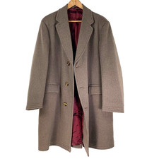 Vintage 1940's Wool Mohair Overcoat Brown Lined Men's 40" Chest CWS Society Wear