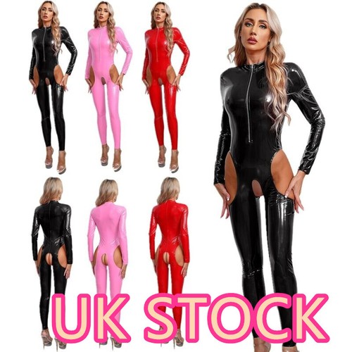 Women bodysuit pvc leather - pvc,